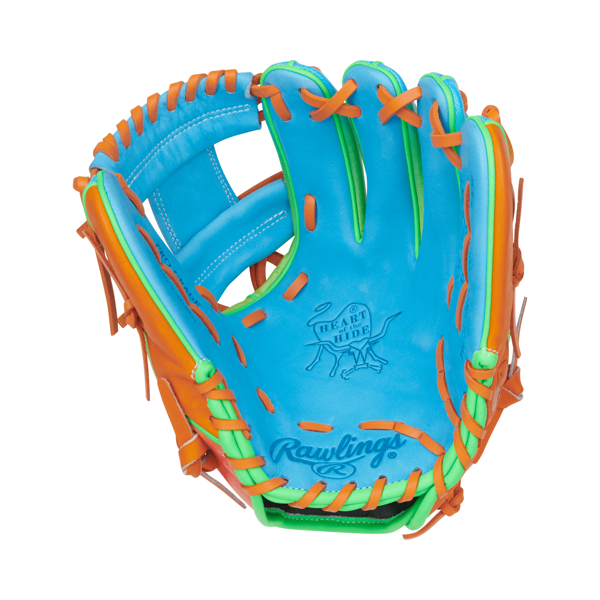 Back view of Rawlings Fun Burst Glove showcasing striking colors and patch.