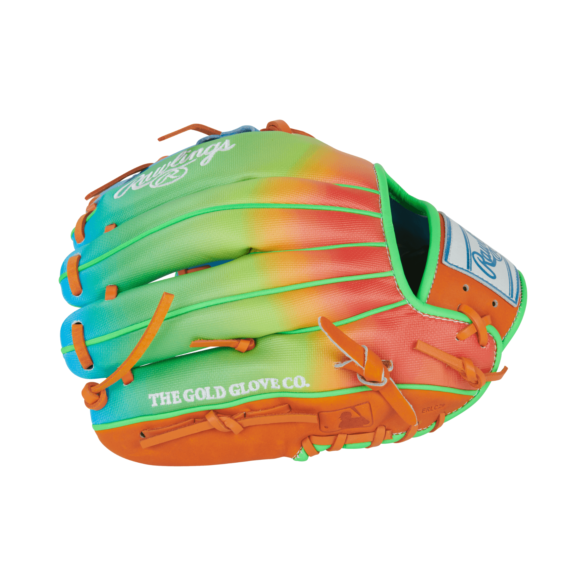 Detailed look at Rawlings Fun Burst Glove finger pattern.