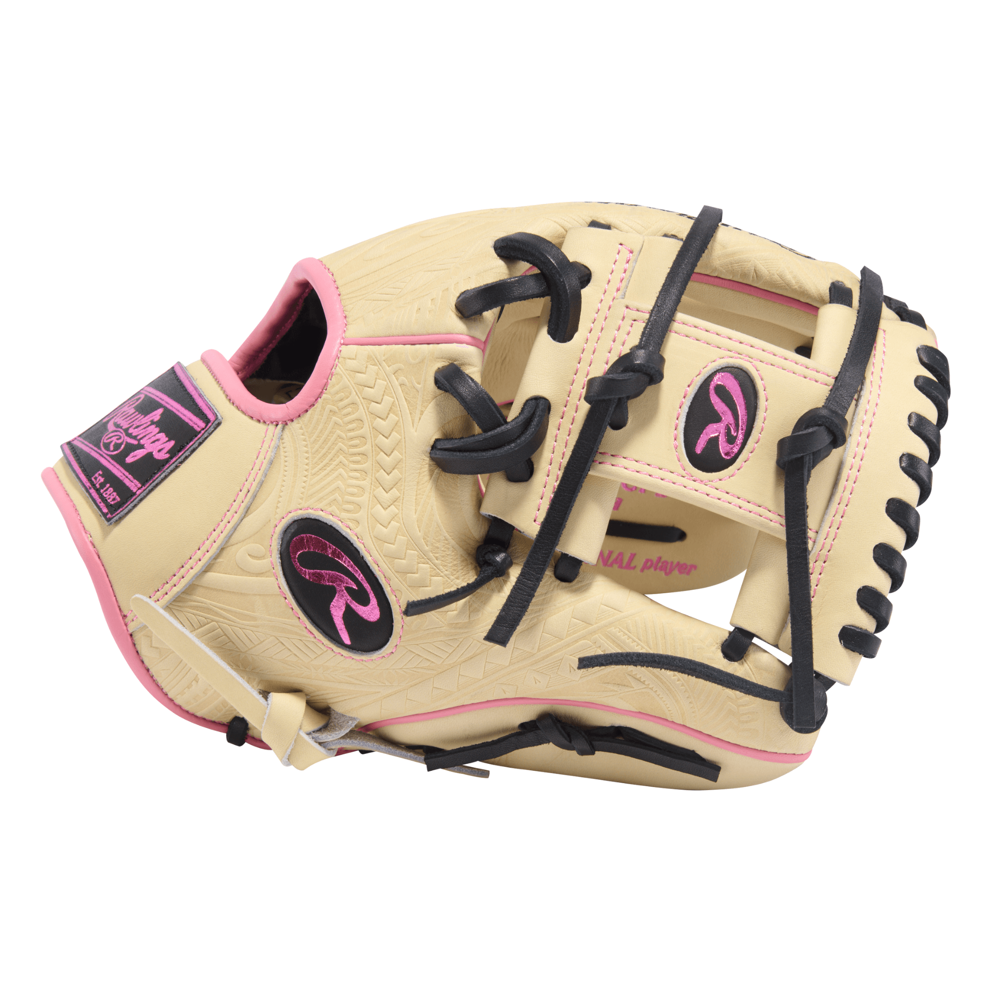 Thumb close-up of Rawlings November 2025 Gold Glove Club RGGC (GOTM) PROR204-2CPB 11.5" Baseball Glove with signature patch.