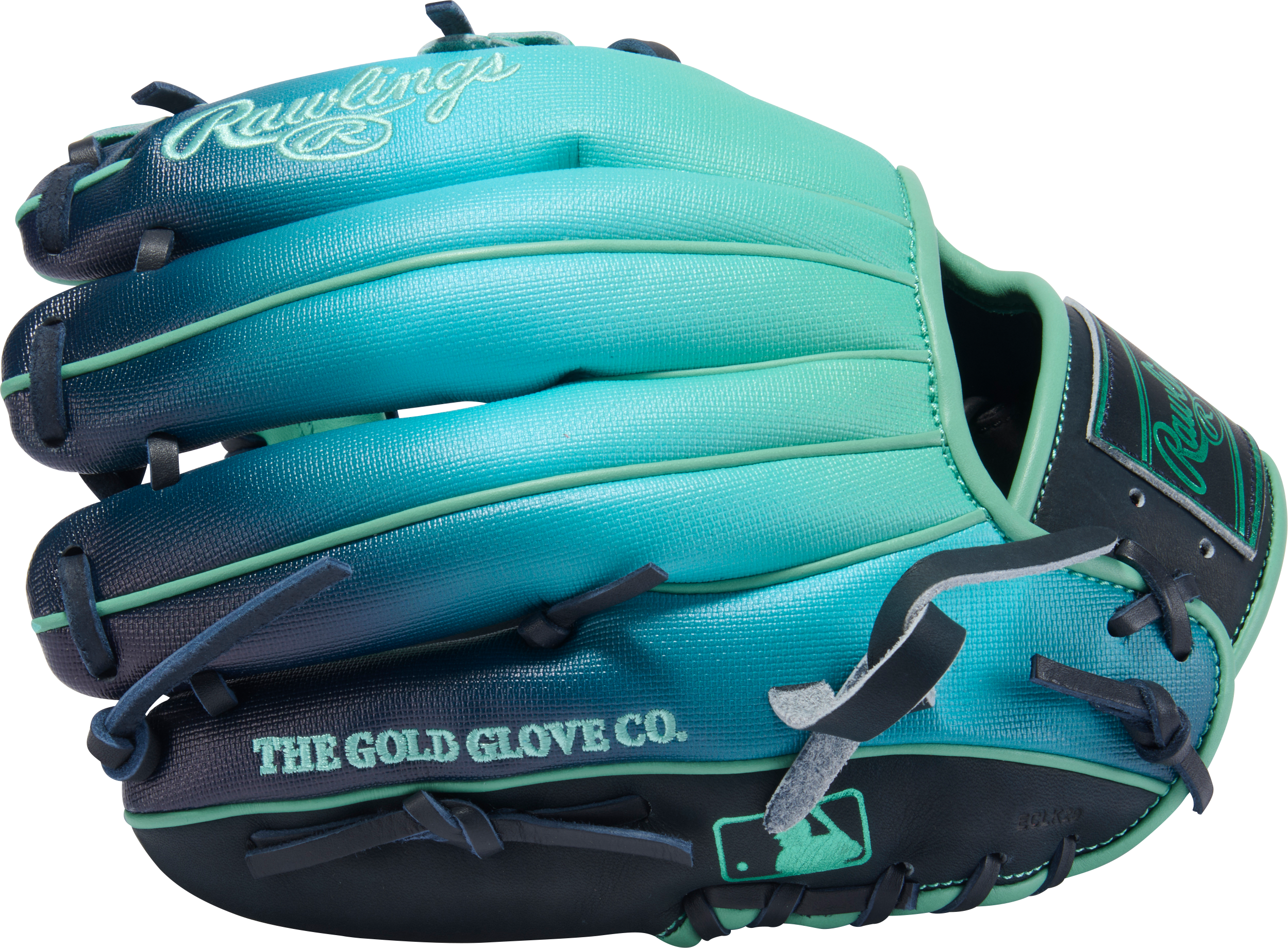 Rawlings HOH Funburst 2.0 11.5" Infield Baseball Glove Navy/Mint designed for infield players with premium performance and fresh colors.