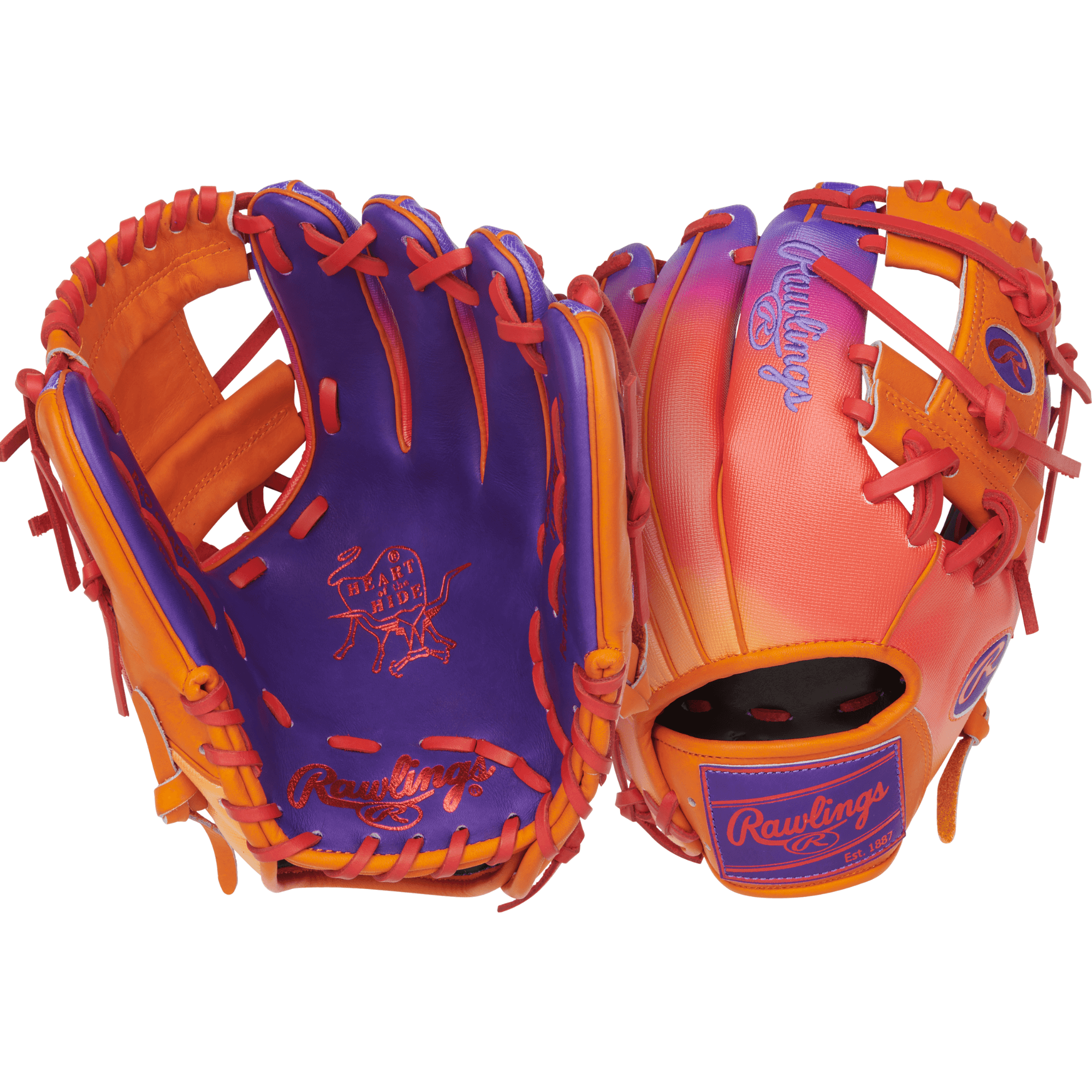 Rawlings Fun Burst Edition Infield Glove 11.5" Purple/Orange/Scarlet