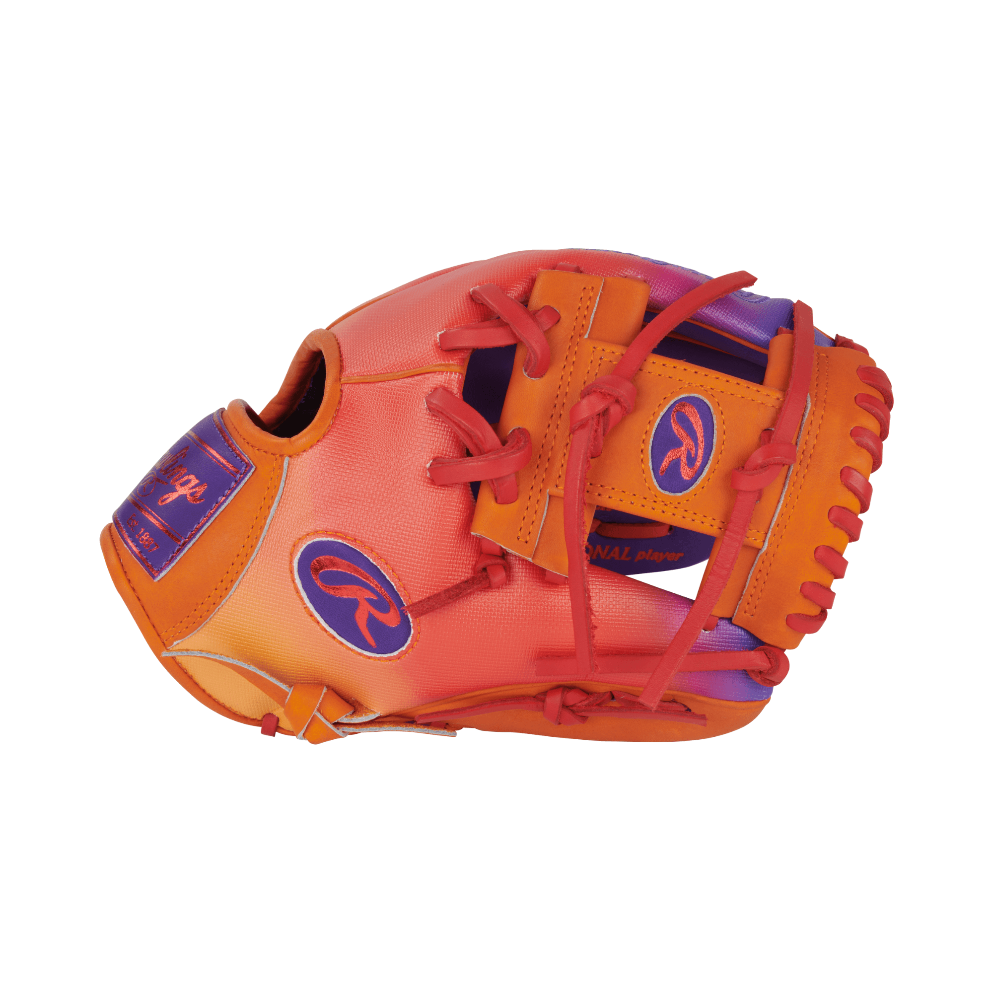 Rawlings Fun Burst Glove thumb area showing design and construction detail.