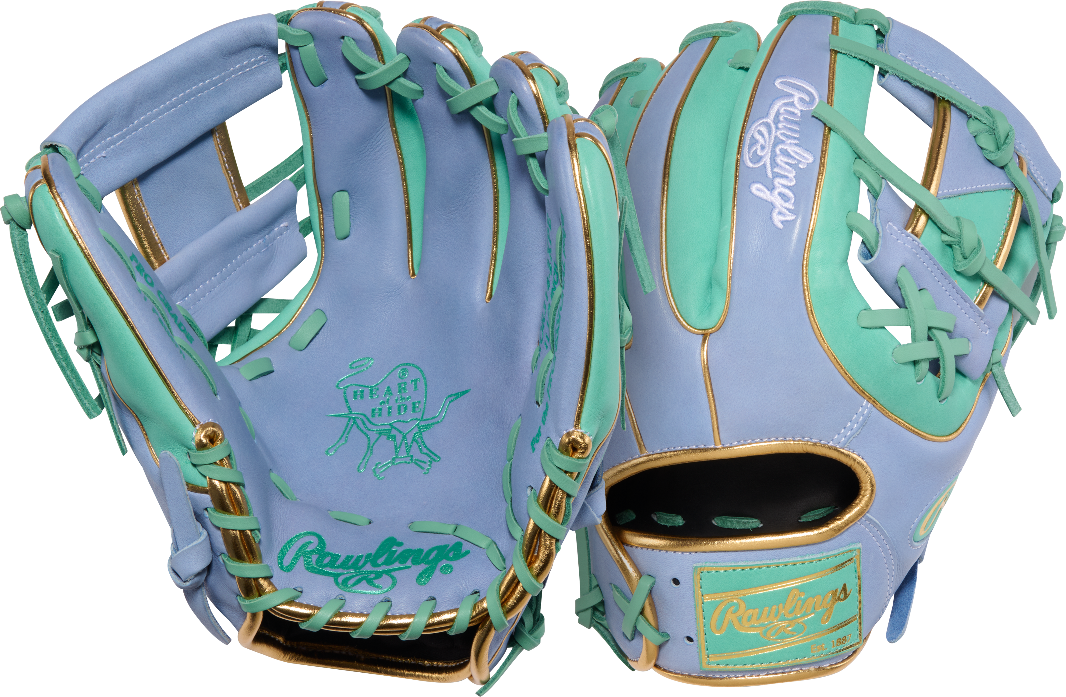 Rawlings Heart of the Hide Infield Glove Pro I Web 31 Pattern – Front/Back Combination View