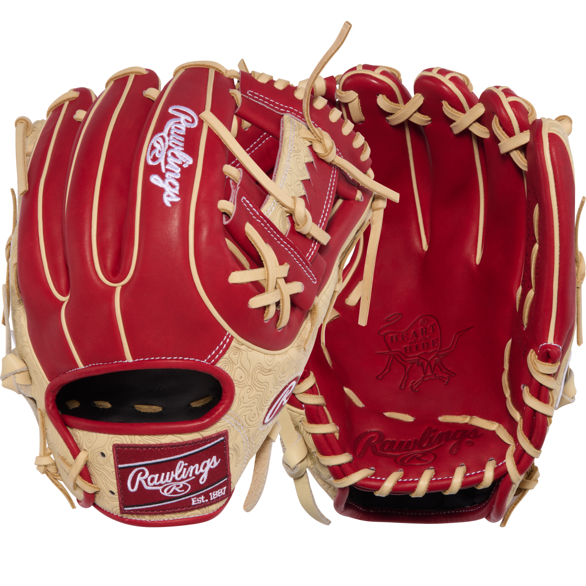 Rawlings Heart of the Hide Infield Glove - Front and Back View Comparison