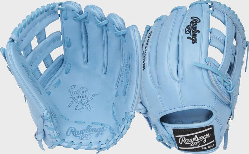 Rawlings Heart of the Hide R2G 12.75-inch outfield glove, narrow fit, black and camel design