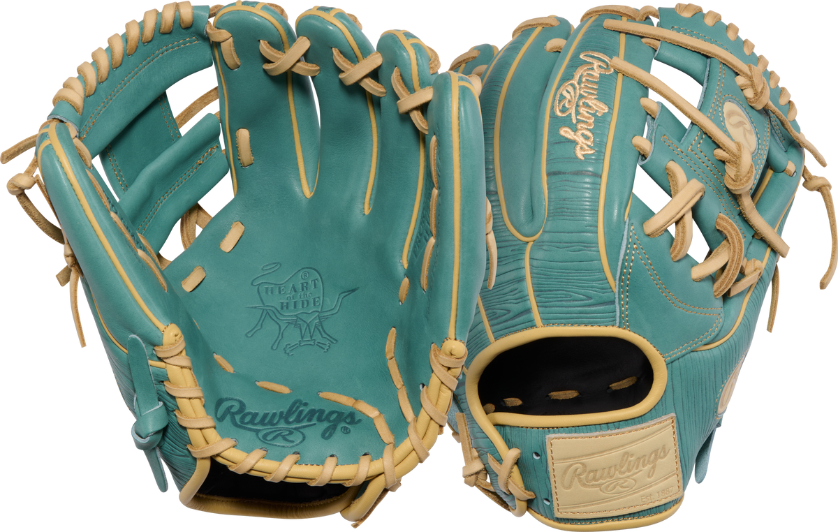 Rawlings PROR934-2SP Infield Glove combination front/back view showing the Pro I Web and conventional back