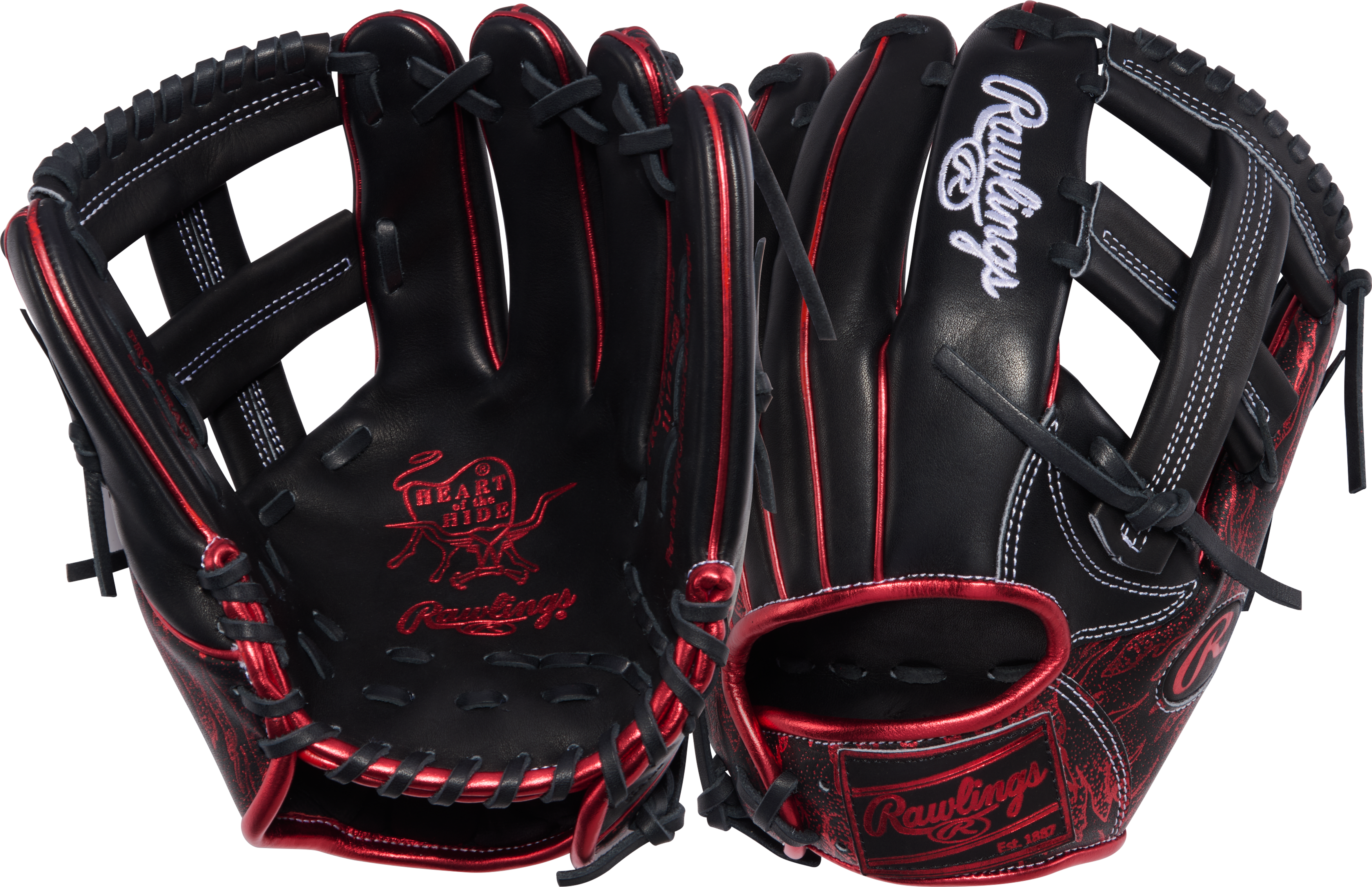 Rawlings Heart of the Hide Infield Glove Single Post Web – Front/Back Combination View