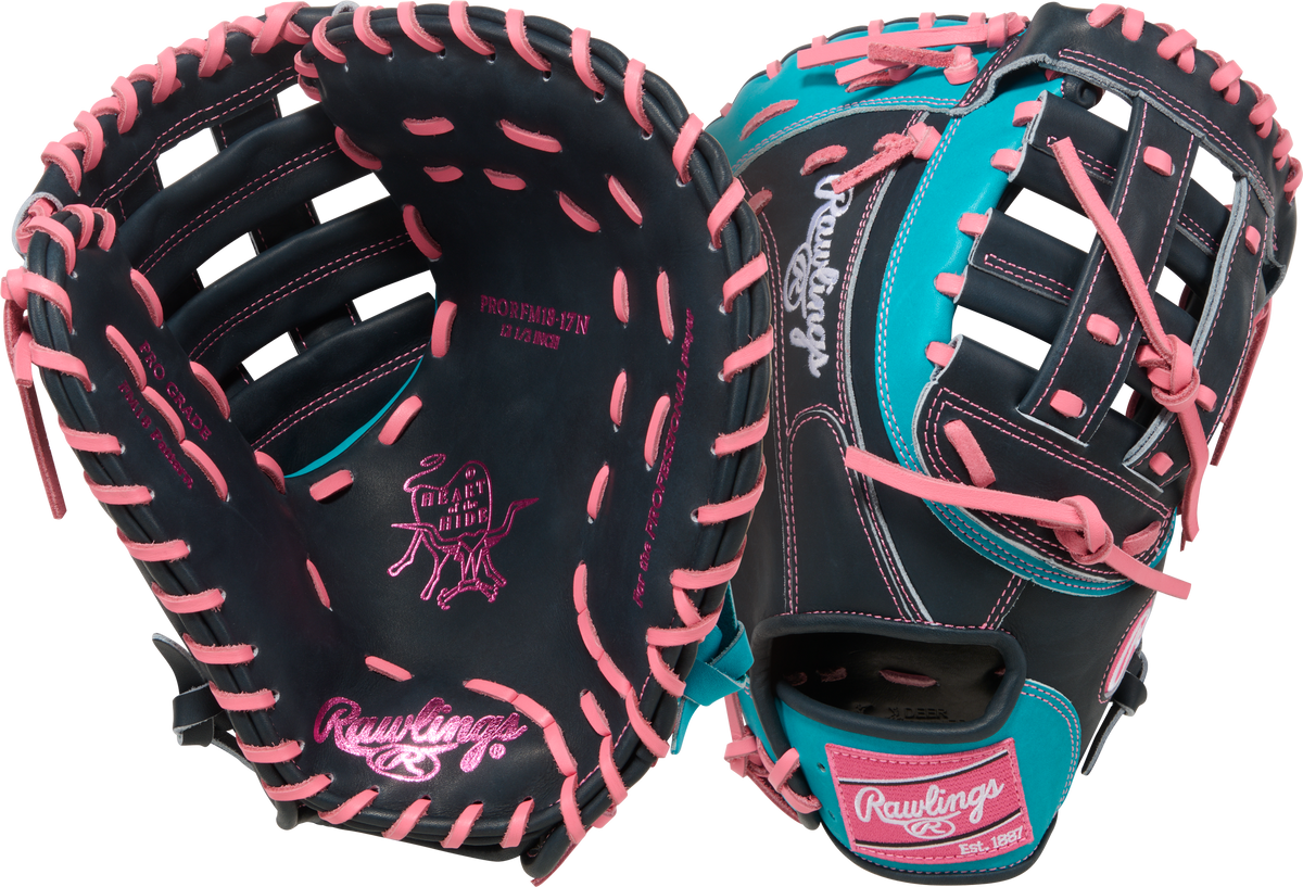 Rawlings Heart of the Hide First Base Mitt - Front and Back View Comparison