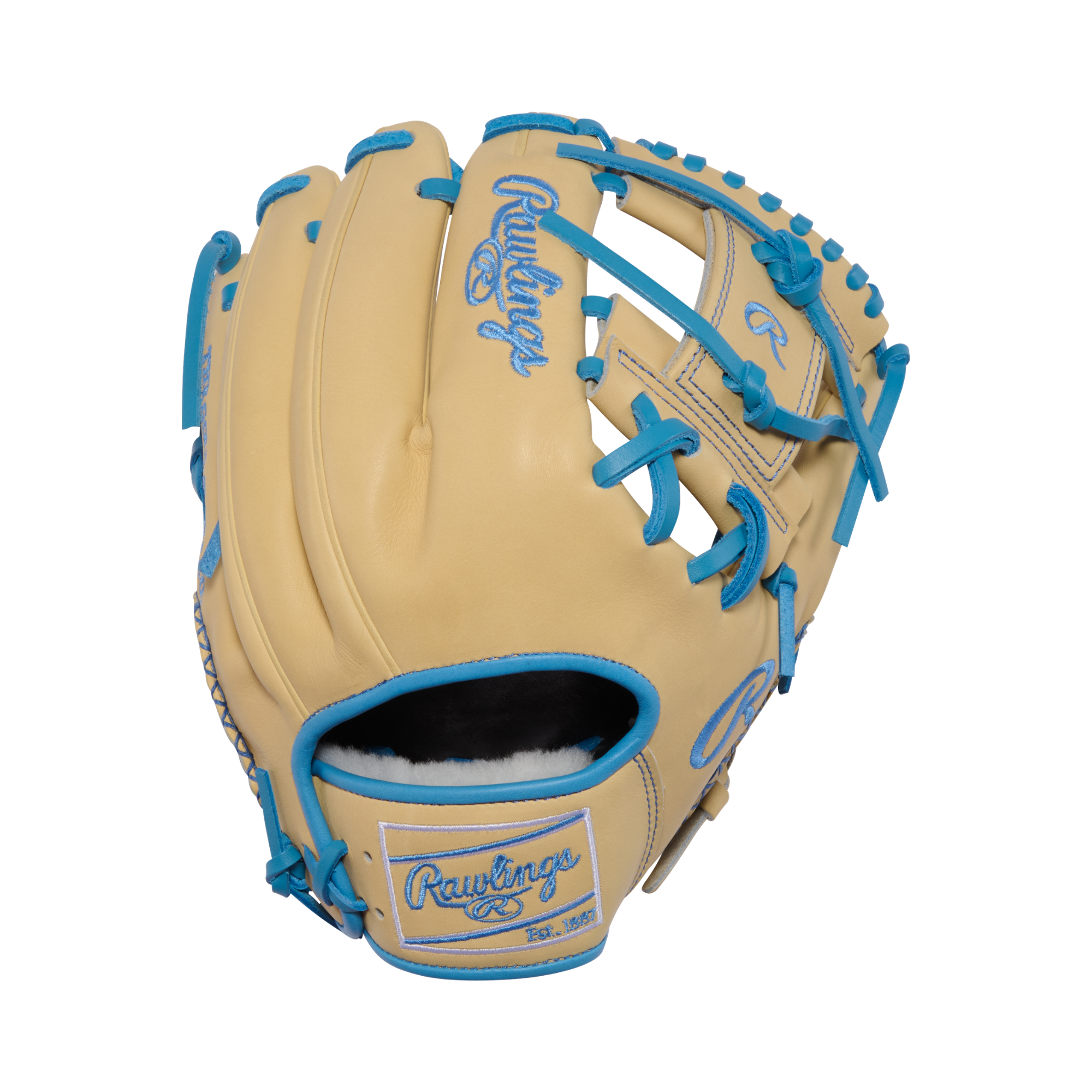 Rawlings PROS204-2CCCB Infield Glove back view showing the premium Pro Preferred kip leather