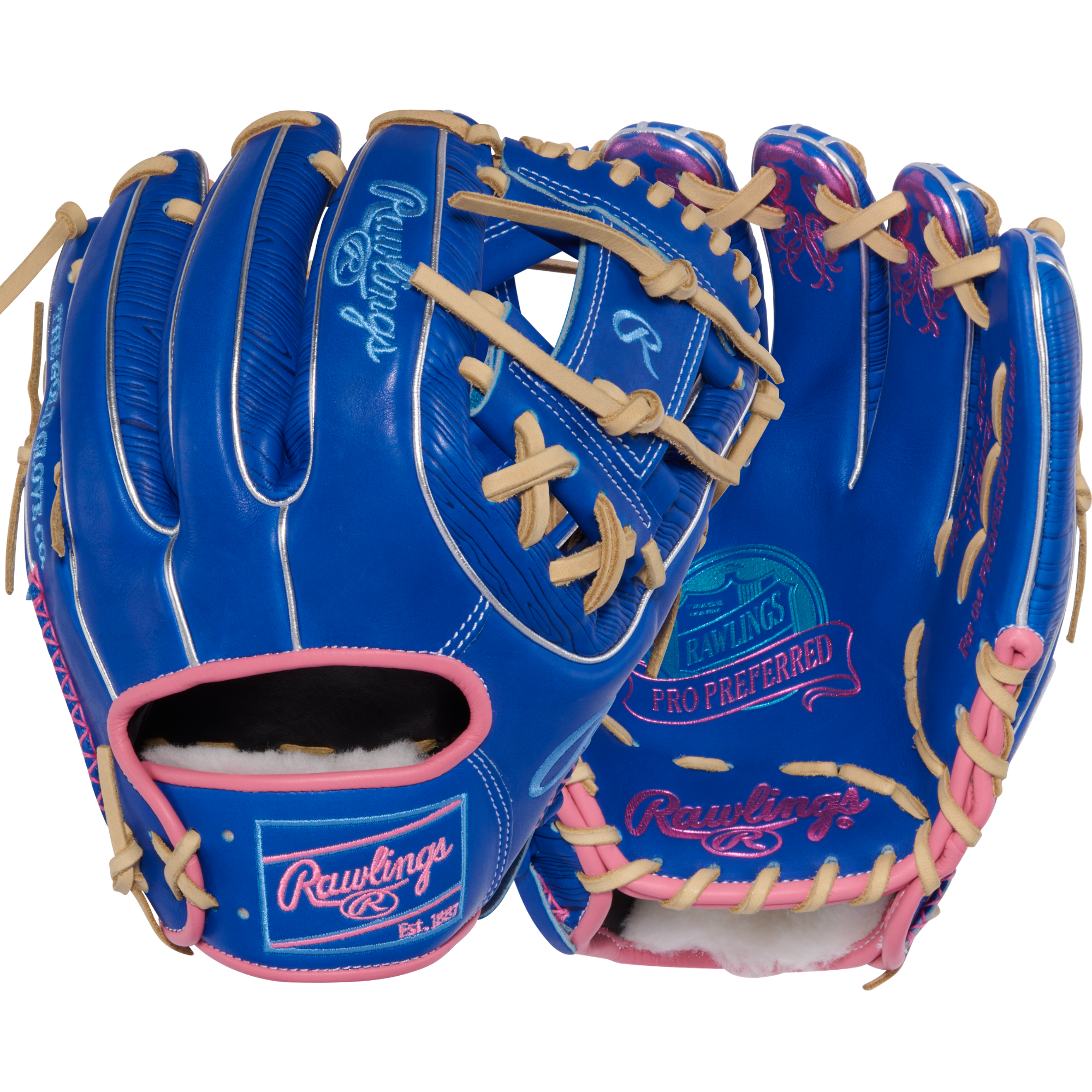 Rawlings Pro Preferred Infield Glove 11.5-Inch Baseball Mitt – back and front Combination View