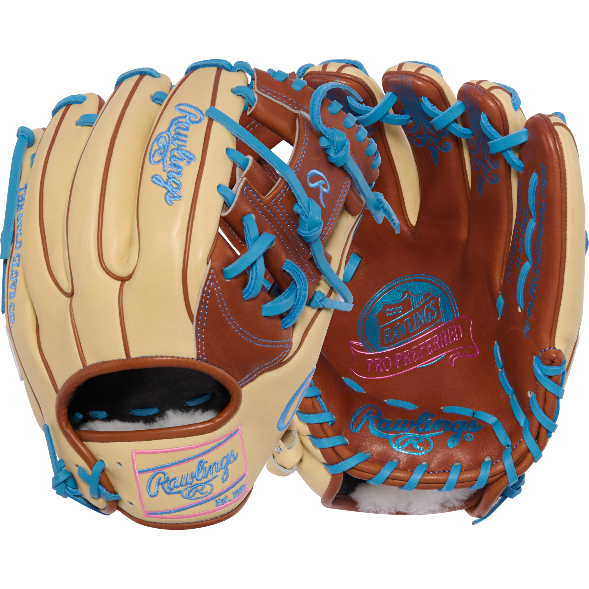 Rawlings Pro Preferred Infield Glove 11.5-Inch Baseball Mitt – Back/Front View