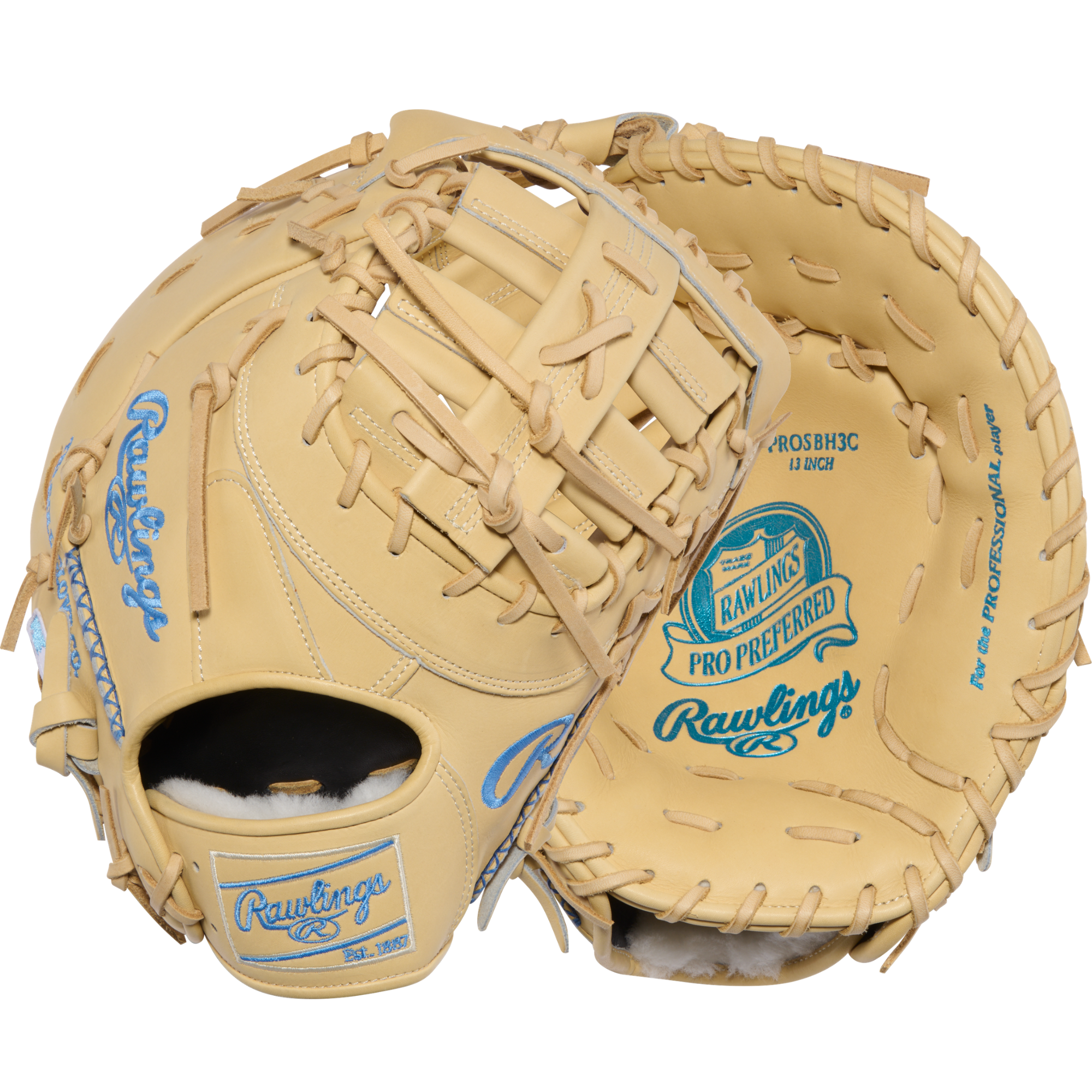 Rawlings Pro Preferred First Base Mitt 13-Inch Bryce Harper Style – Back/Front View