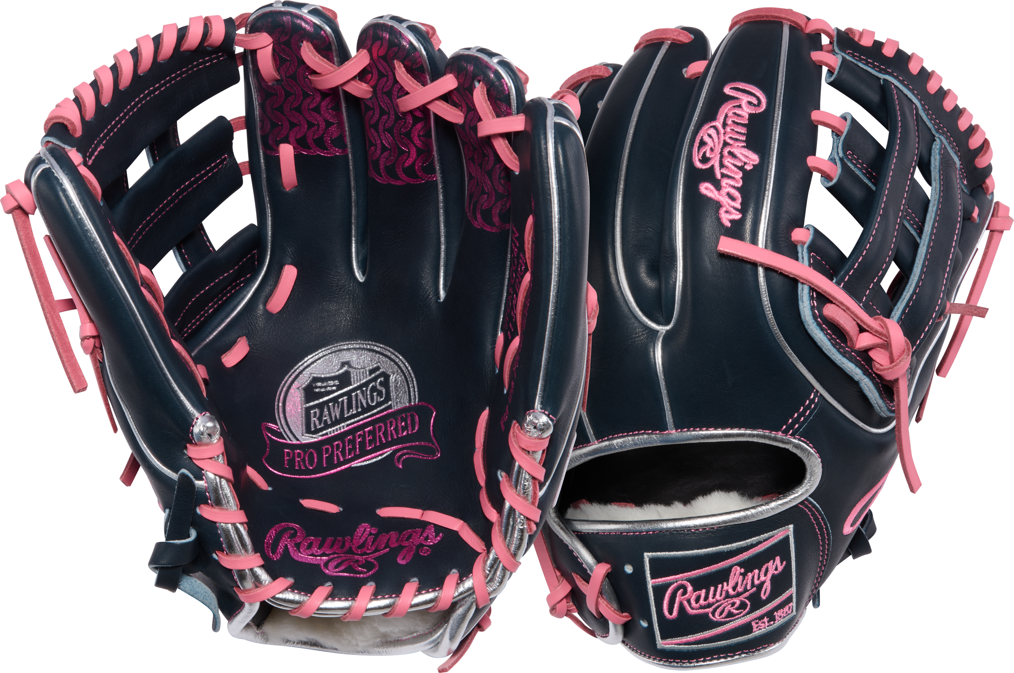 Rawlings Pro Preferred Infield Glove 11.75-Inch Right Hand Throw – Front/Back Combination View