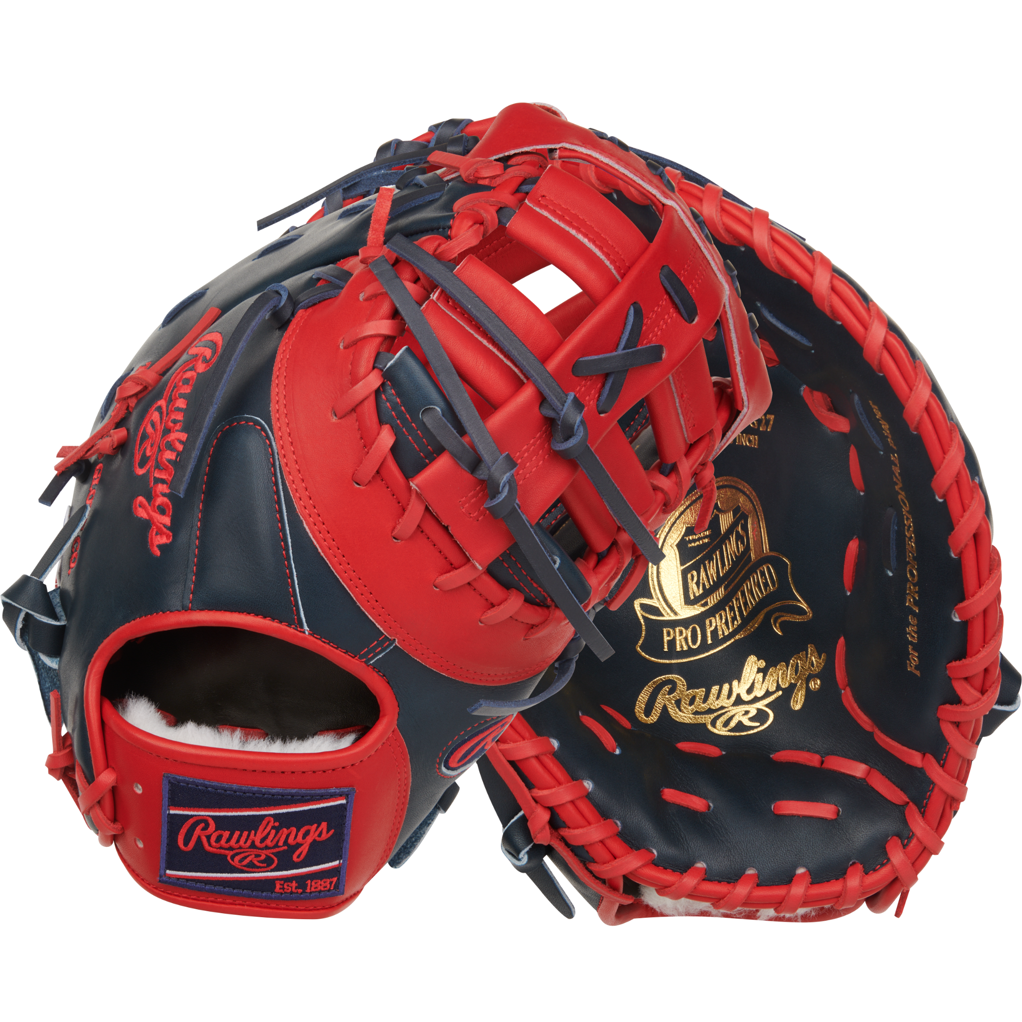 Rawlings Pro Preferred Vladimir Guerrero Jr Gameday Pattern First Base Mitt 13" Navy/Scarlet RHT