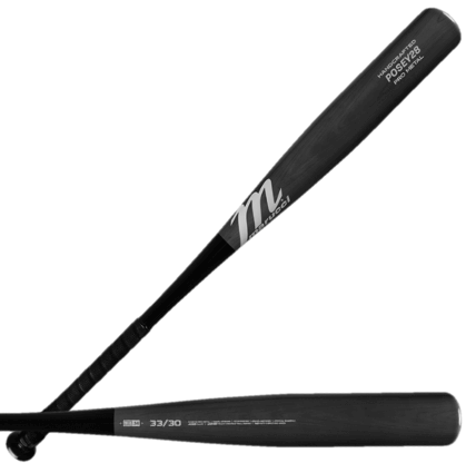 Marucci Posey28 BBCOR bat showing sleek design and AZ105 alloy construction with multi-variable wall for enhanced performance.