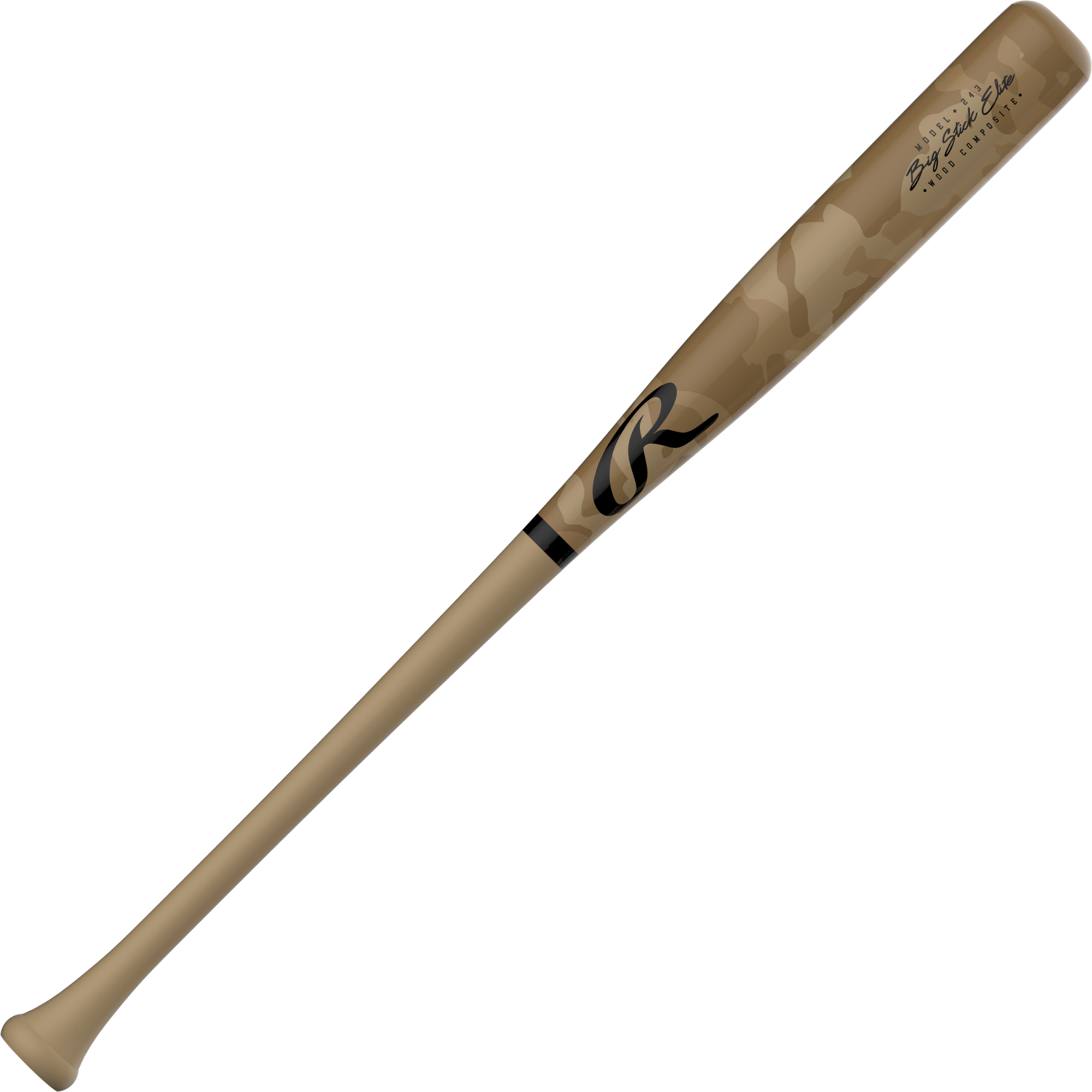 Rawlings Big Stick Elite Wood Bat 243i Composite - Barrel View, Sand Camo