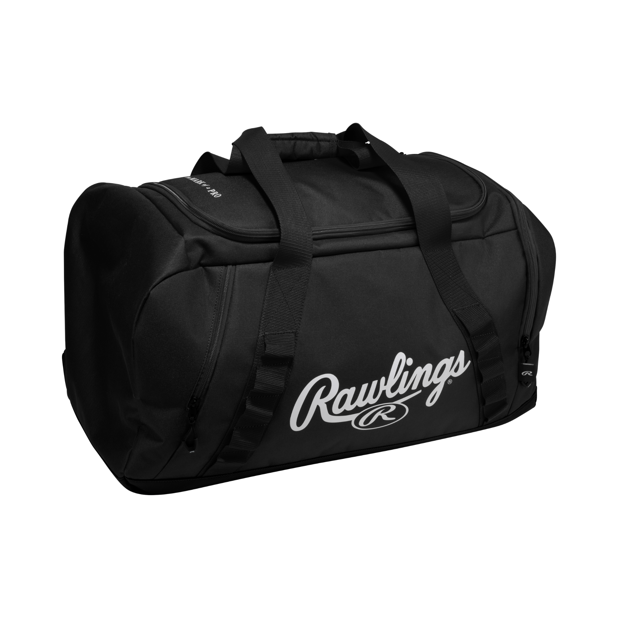 Side view of Rawlings Covert 2 Duffel Bag in black – durable sports duffel