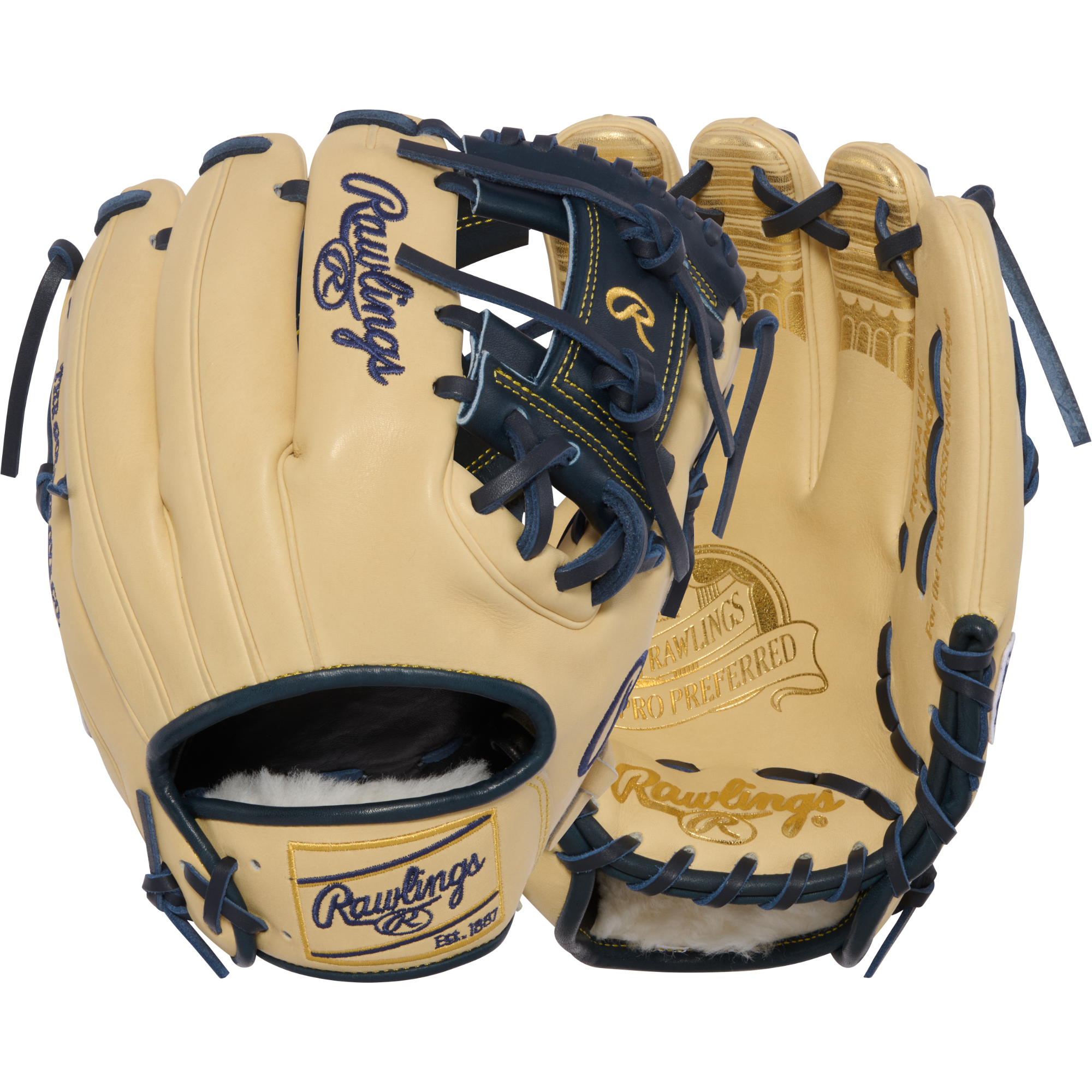Rawlings Pro Preferred Infield Glove 11.5 Inch Baseball Glove - Back and Front View Comparison