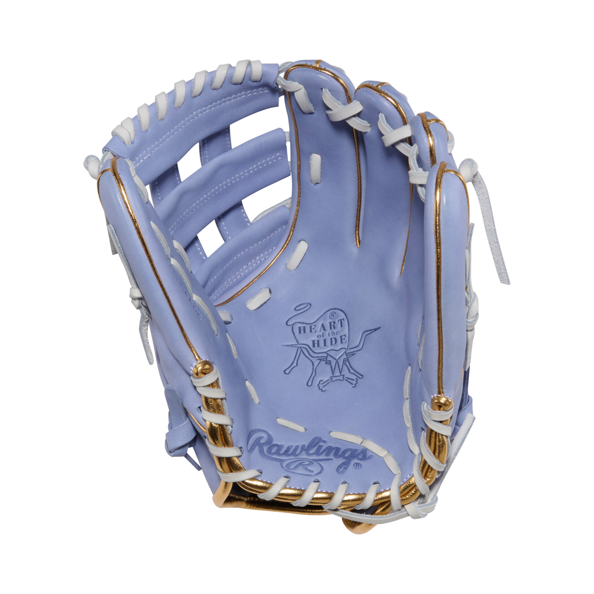 Rawlings Heart of the Hide Fastpitch Glove - 12 Inch Softball Glove Front Pocket View, Lavender Gold PRO206SB-6PE