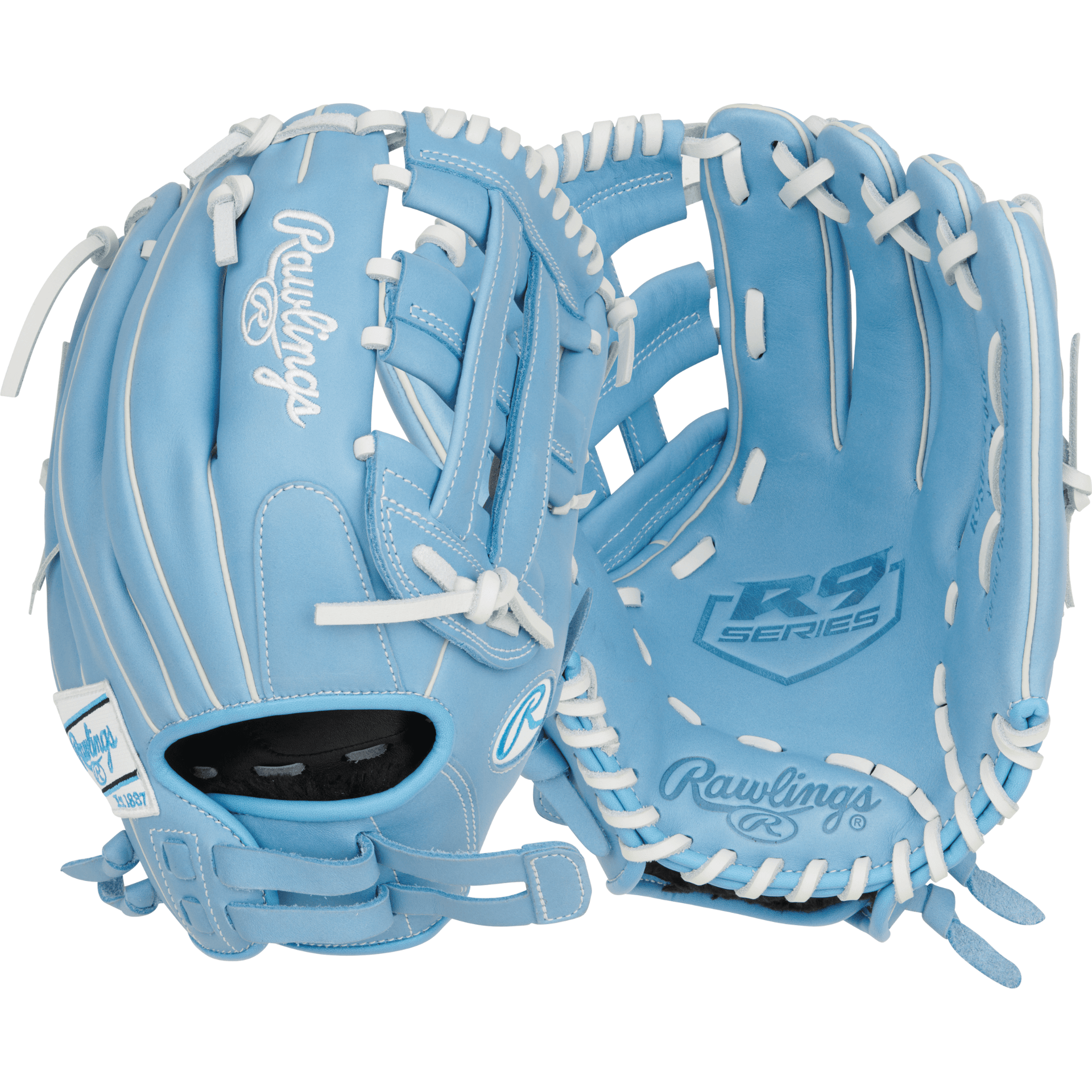 Rawlings R9 Softball Glove - Columbia Blue 12