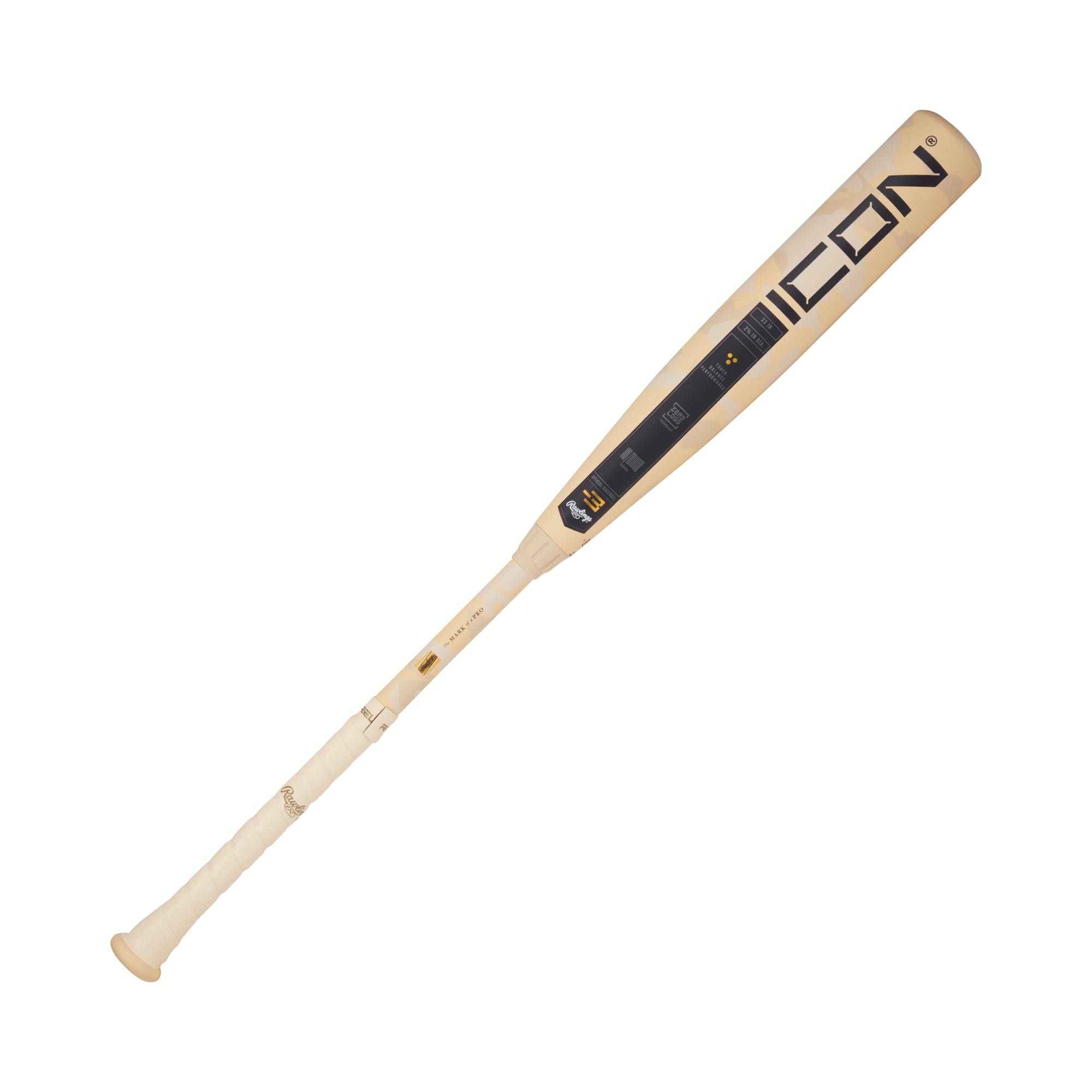 Rawlings Icon 2025 -3 BBCOR baseball bat featuring In/Tense Carbon Composite technology.