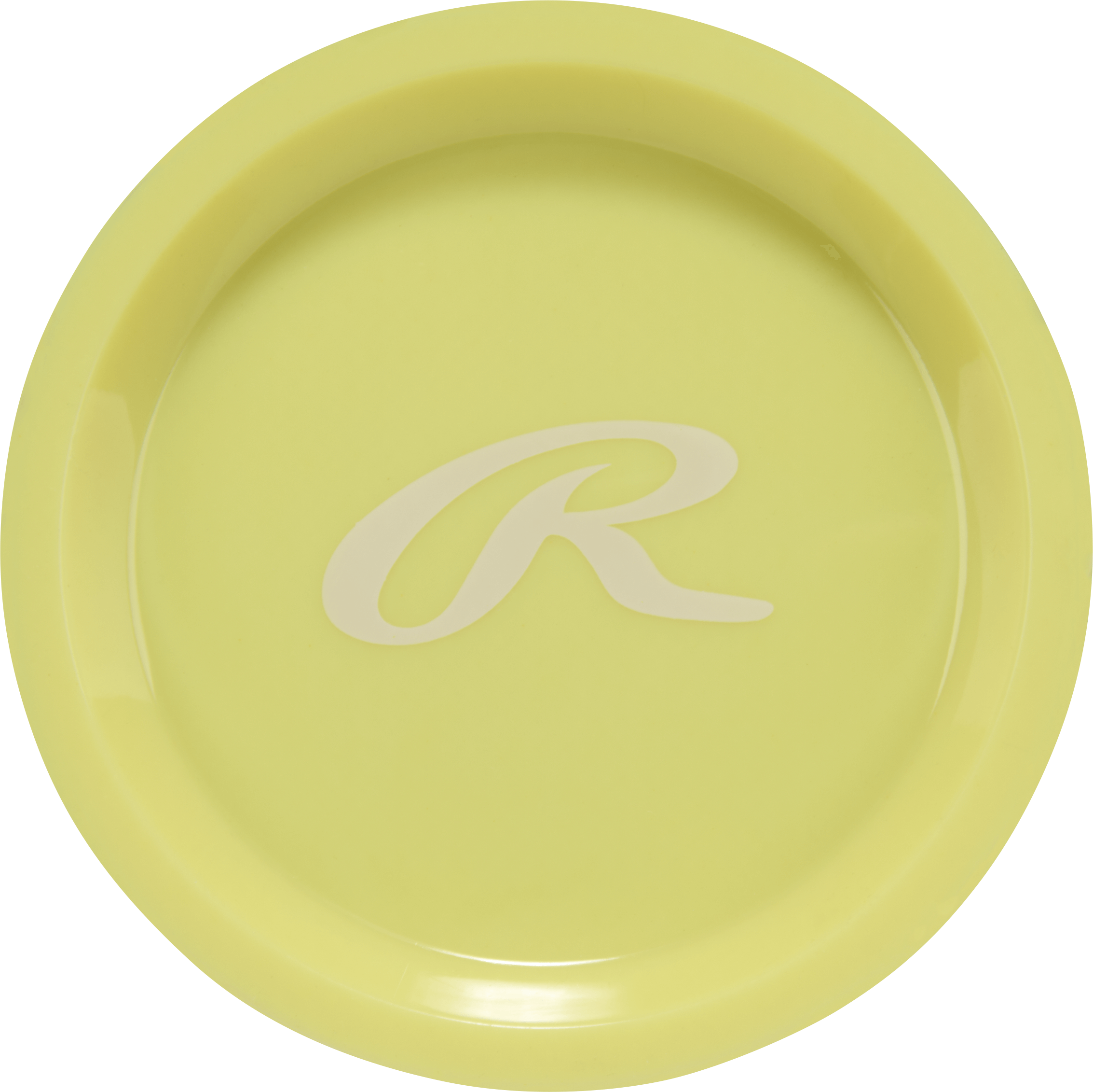 Yellow end cap view of 2026 Rawlings Clout (-11) USA T-Ball Baseball Bat featuring Rawlings logo