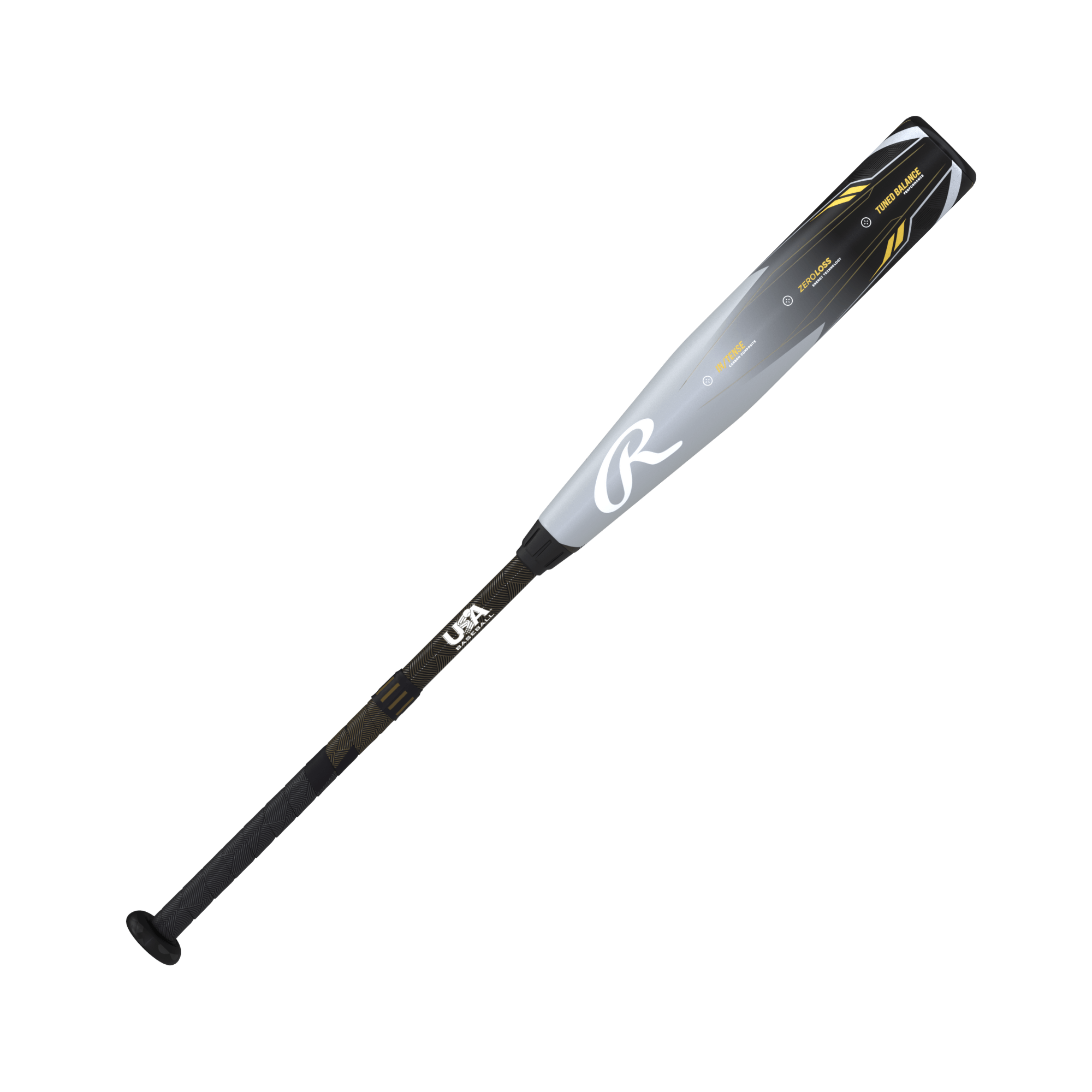 Rawlings Icon -10 USA youth baseball bat with 2 5/8" barrel, featuring carbon composite construction for enhanced performance.