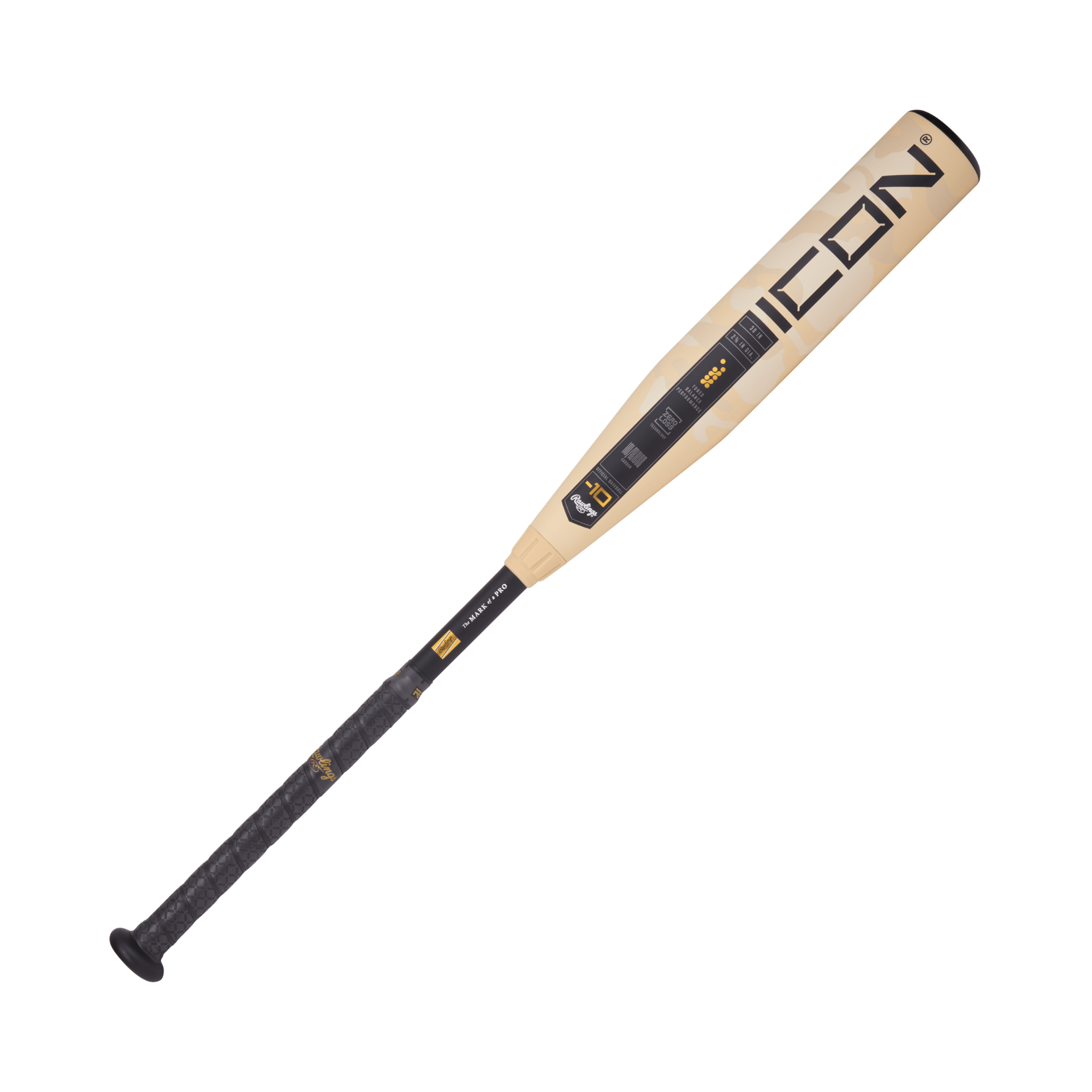 Rawlings Icon 2025 -10 USA baseball bat featuring In/Tense carbon composite for enhanced performance and reduced sting.