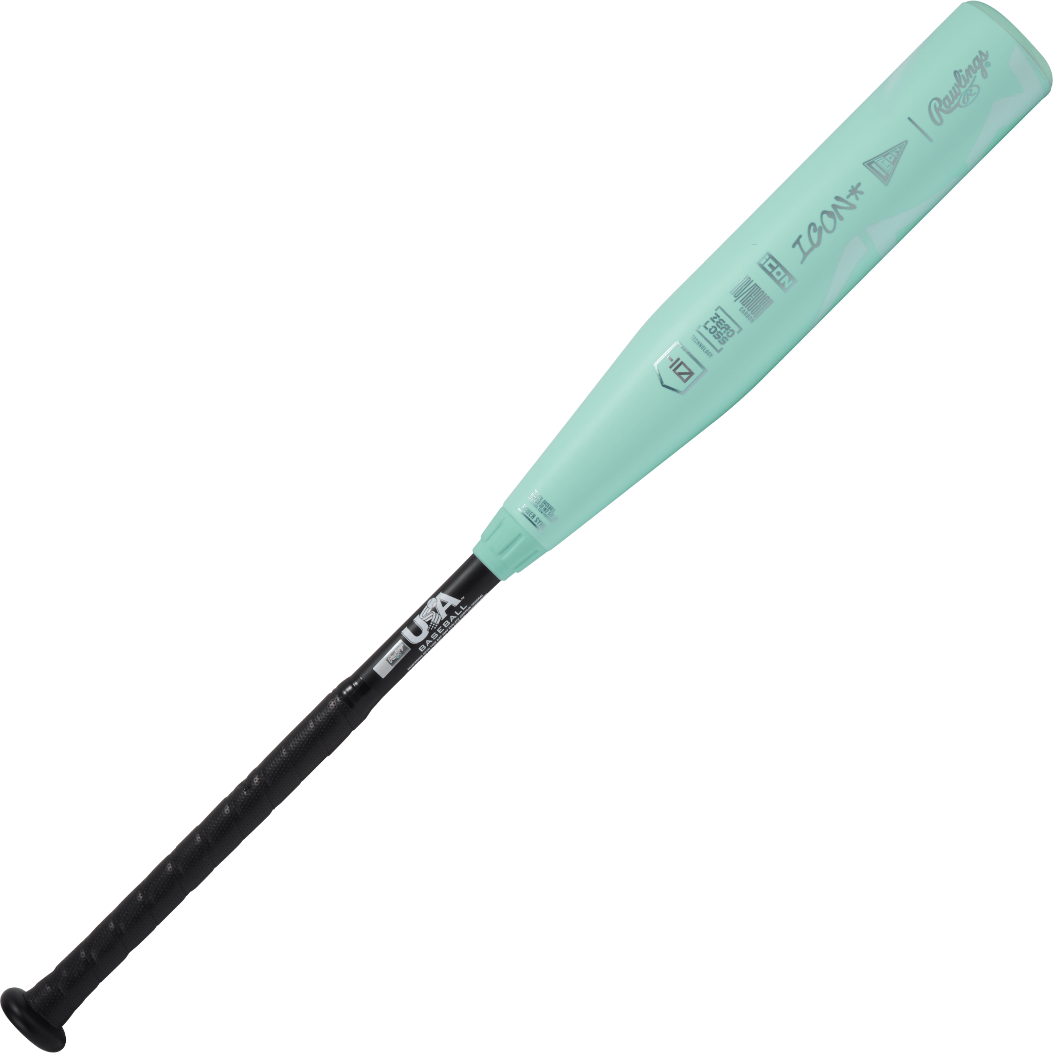 Back view of 2026 Rawlings Icon -10 USA Baseball Bat showing In/Tense Carbon Composite barrel and stylish finish