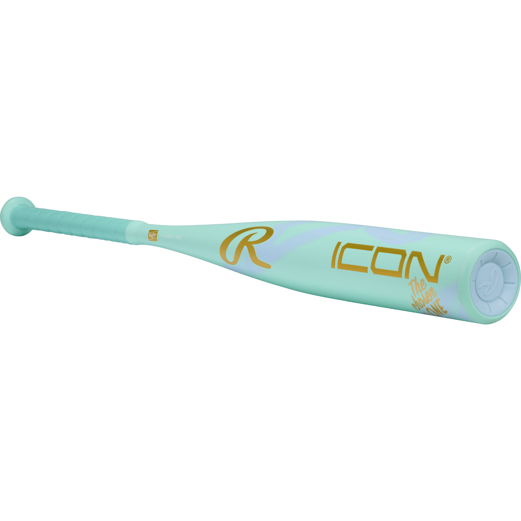 Close-up of front barrel of 2026 Rawlings The Chosen One bat with high-performance composite texture and branding