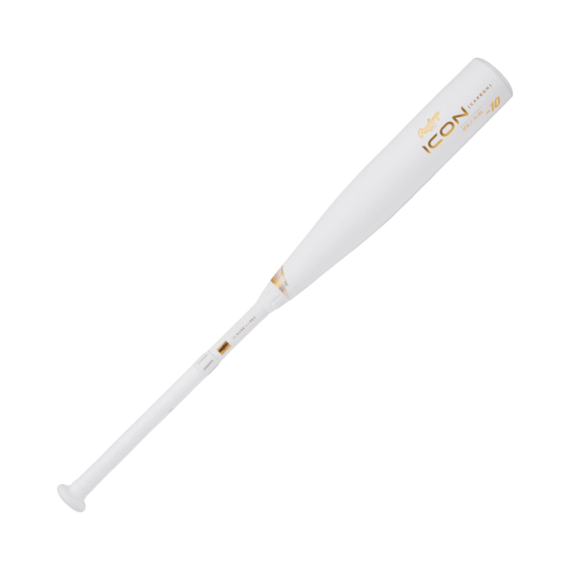 Rawlings Icon -10 USSSA Youth Baseball Bat with 2 3/4" barrel, featuring advanced carbon composite for enhanced performance.
