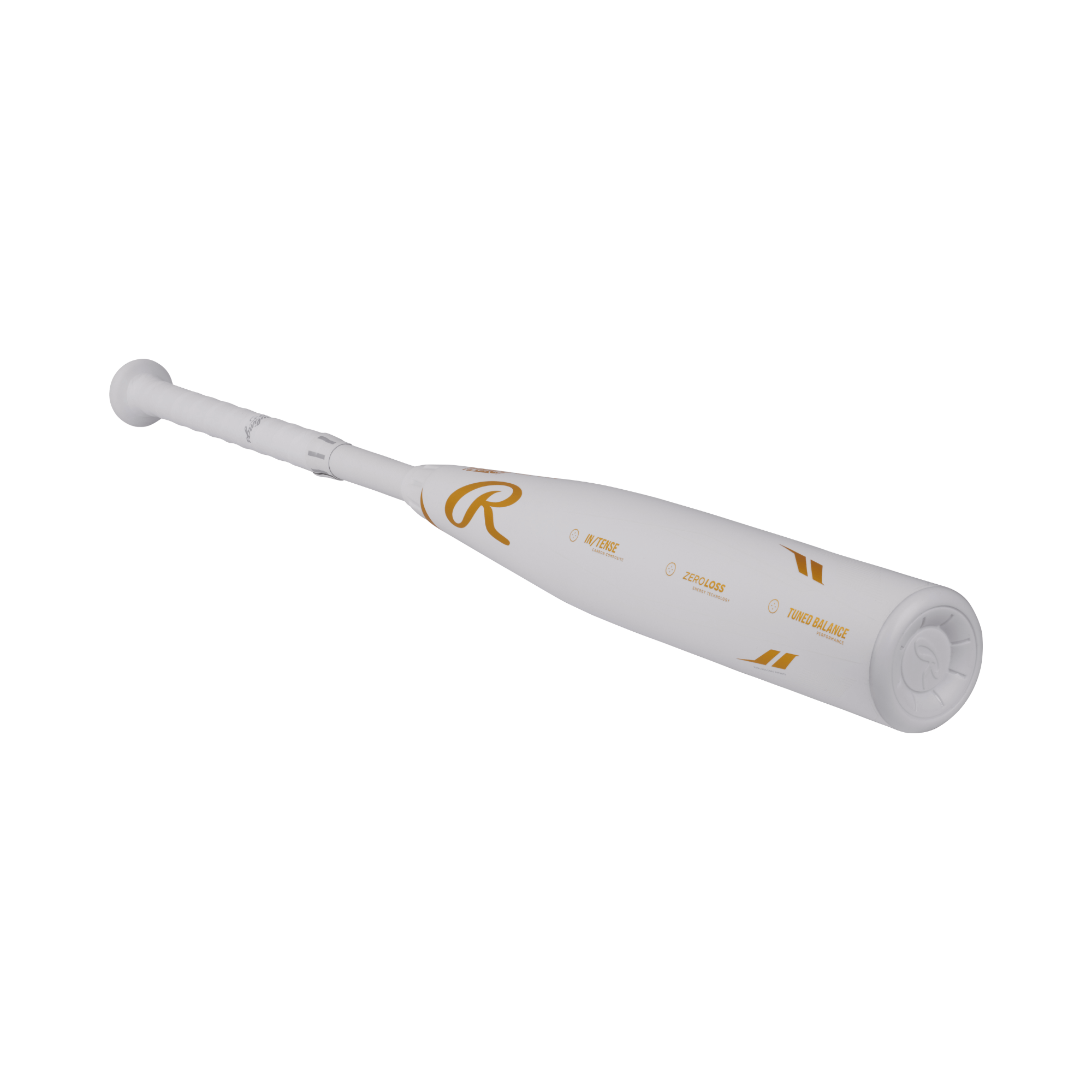 Rawlings Icon -8 USSSA Youth Baseball Bat with 2 3/4" barrel design, featuring white and gold color scheme.