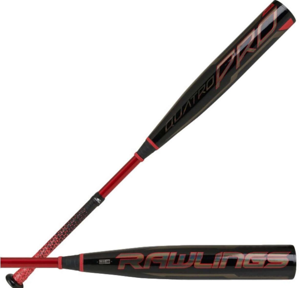 Rawlings 2021 Quatro Pro BBCOR -3 bat showcasing its sleek design and advanced composite technology for powerful swings.