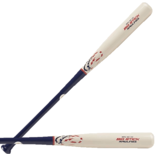 Rawlings Big Stick Maple Ace baseball bat with larger hitting surface and sweetspot for maximum power.