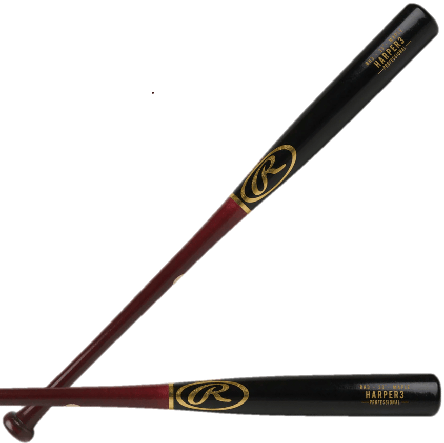 Rawlings Bryce Harper Pro Label maple wood bat featuring pro-grade construction and durable design.