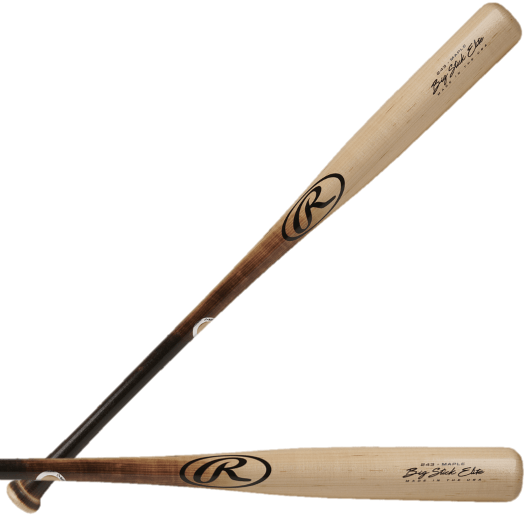 Rawlings Big Stick Elite 243 Maple Wood Bat showcasing a large barrel and logo, designed for power hitters.