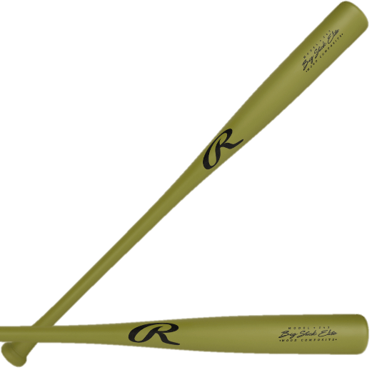 Rawlings Big Stick Elite 243 Maple-Bamboo Composite Wood Bat, showcasing its unique design and craftsmanship.