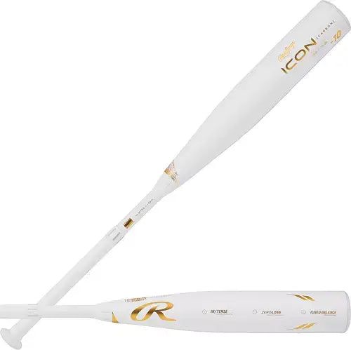 Rawlings Icon -10 USSSA Youth Baseball Bat featuring a 2 3/4" barrel and In/Tense directional carbon composite design.