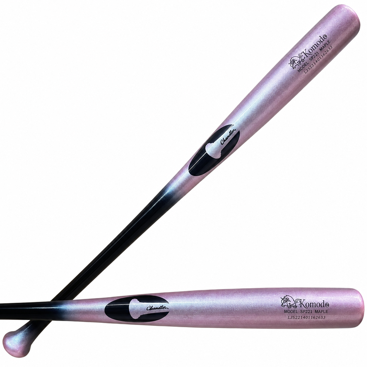 Chandler SP22J Wood Baseball Bat - Black Gloss/Cotton Candy/Black