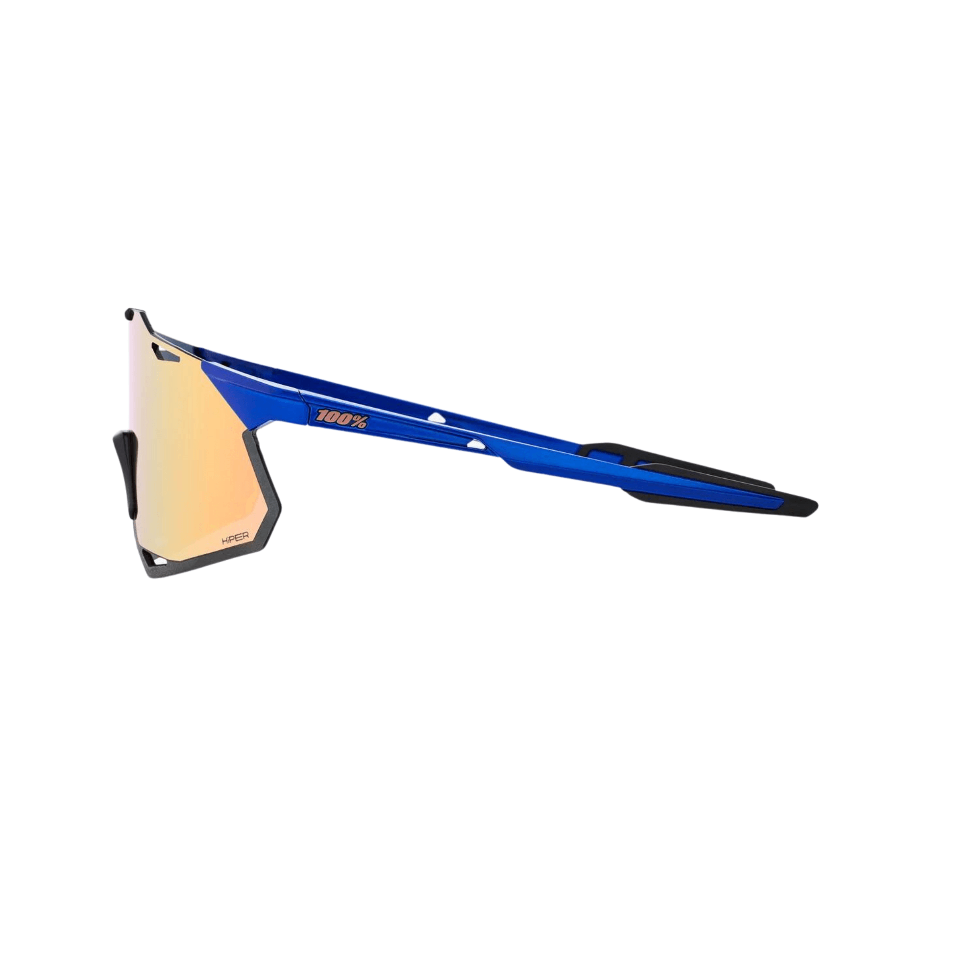 100% Hypercraft XS sunglasses in gloss cobalt blue with Hiper copper mirror lens and lightweight UltraCarbon™ frame.