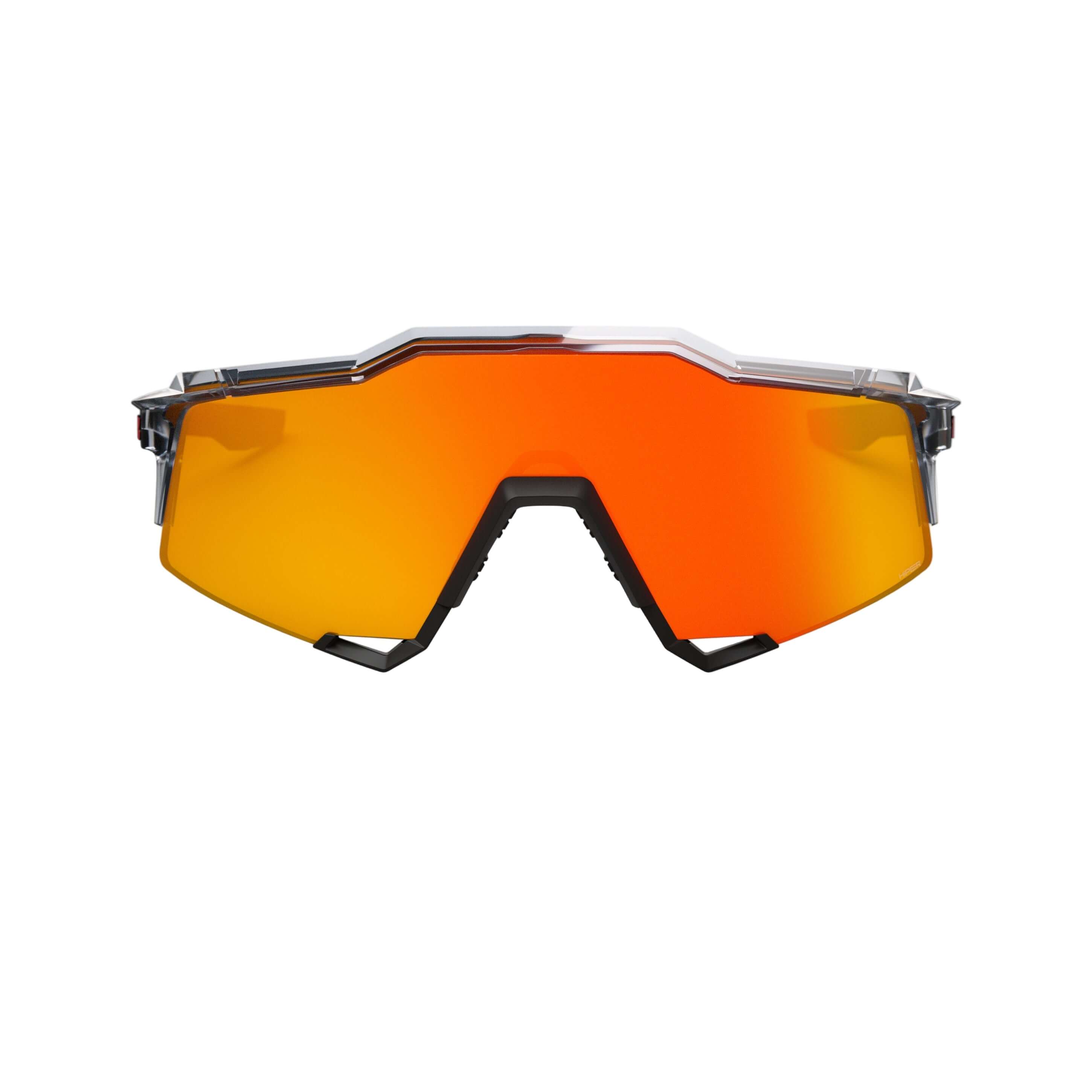 Speedcraft Polished Translucent Grey & Matte Black HiPER® Red Mirror front frame close-up