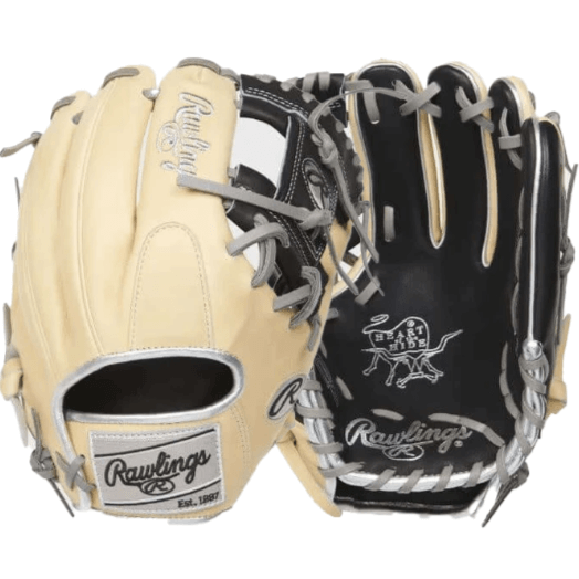 Rawlings Heart of the Hide R2G PRORFL12 glove in tan and black, featuring Francisco Lindor's game day pattern.