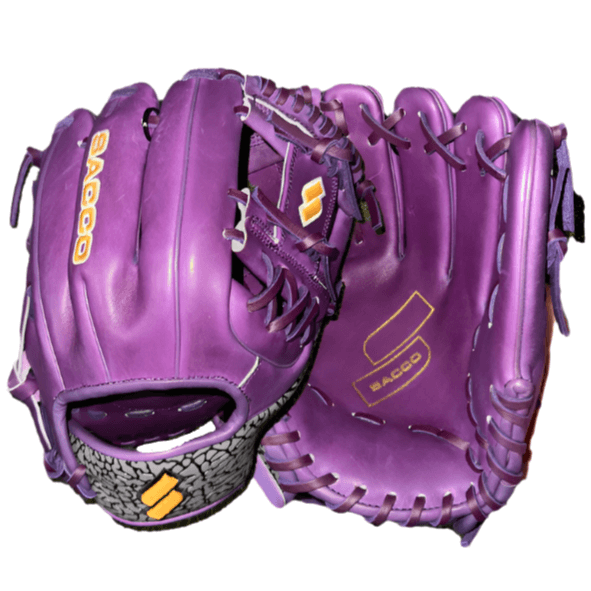 Sacco Ultra Premium RHT I-Web 11.75" baseball glove in purple and charcoal, designed for elite players.