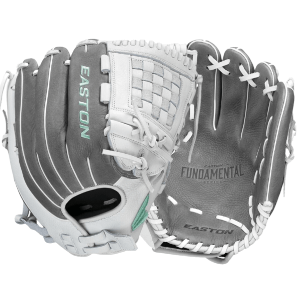 Easton FMFP12 Fundamental fastpitch glove with oil-tanned leather and adjustable Quantum Closure System for secure fit.