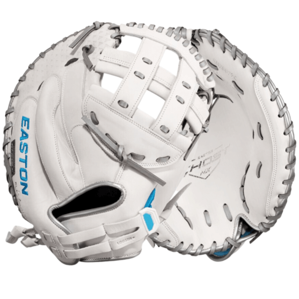 Easton Ghost NX 34-inch Catcher's Mitt, crafted for fastpitch with soft Diamond Pro Steer leather for easy handling.