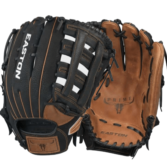 Easton PSP14 Prime 14-inch softball glove showcasing oil-tanned leather palm and durable rawhide laces.