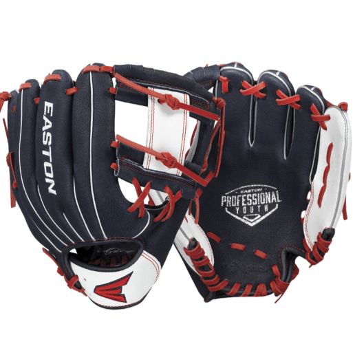 Easton PY10USA Professional Youth 10-inch glove for young players, featuring soft pigskin leather and lightweight design.