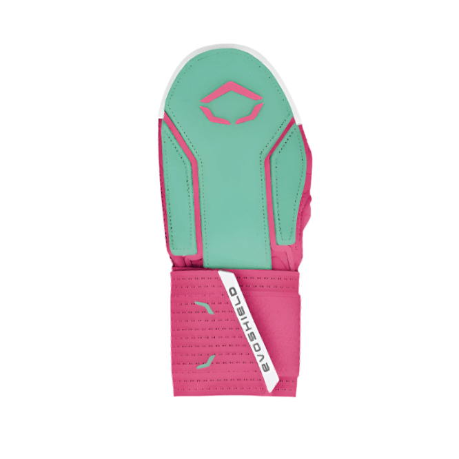  Front view of Evoshield Sliding Mitt 2.0, showcasing eye-catching watermelon design and enhanced protection.