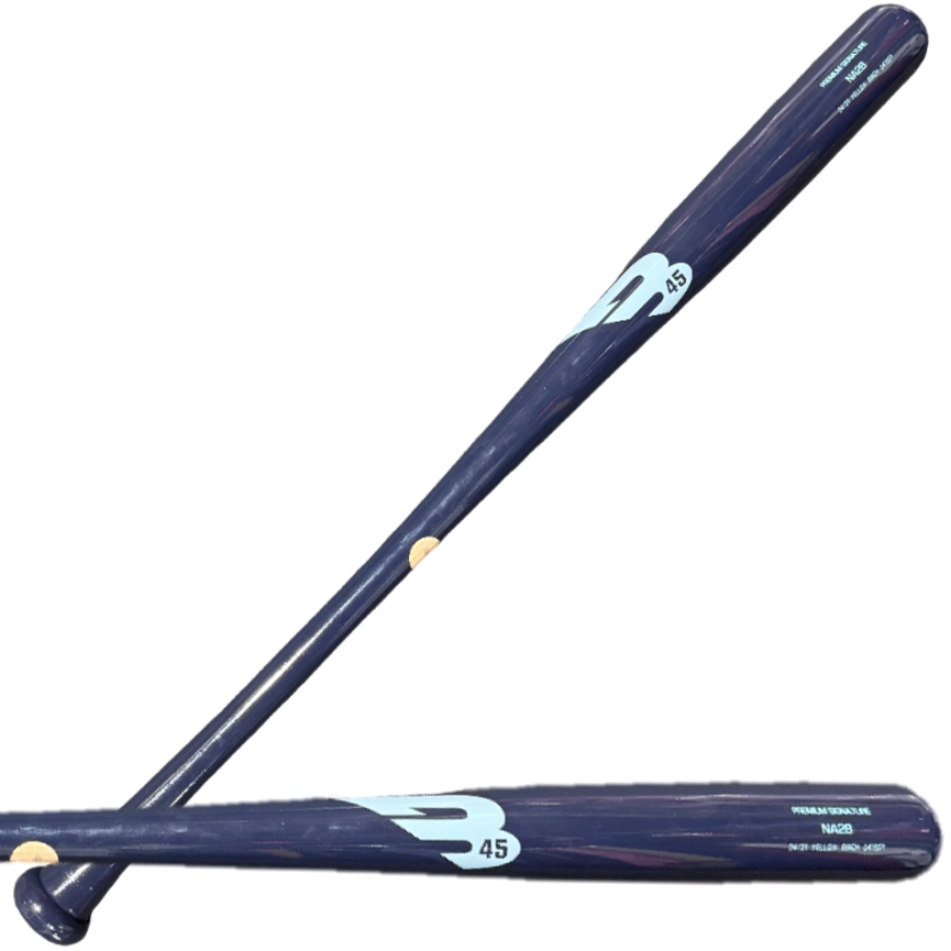 B45 NA28 Premium Bat All Navy/NC Blue Wood Baseball Bat