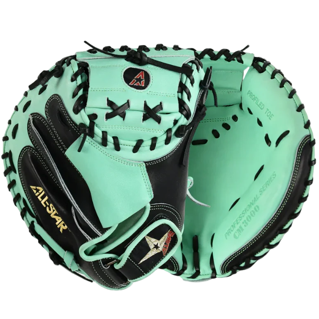 All-Star Pro-Elite™ Professional Catching Mitt 34" Black & Mint